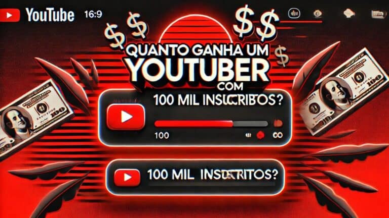 Imagem de capa que ilustra quanto ganha um youtuber com 100 mil inscritos.